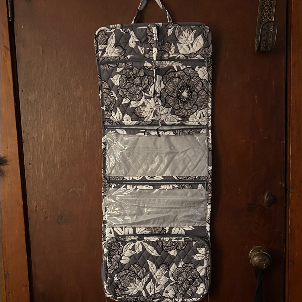Vera Bradley Grey and White Floral Makeup Organizer